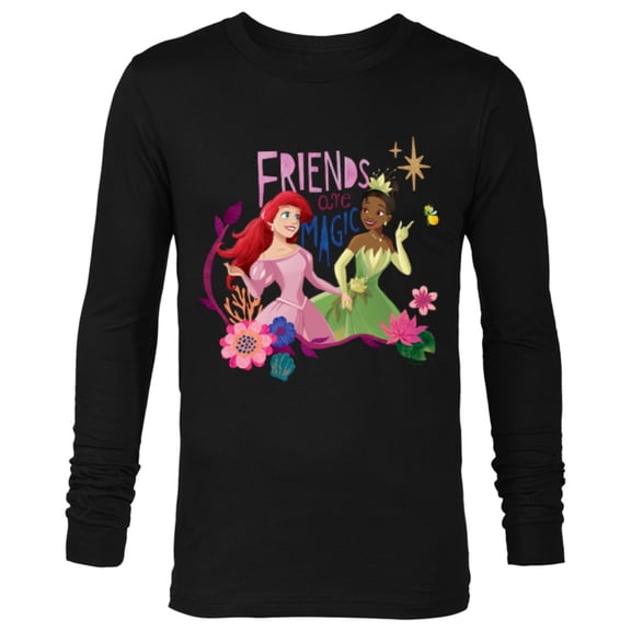 Disney Princess Ariel and Tiana Friends are Magic - Long Sleeve T-Shirt for Men - Customized-Black