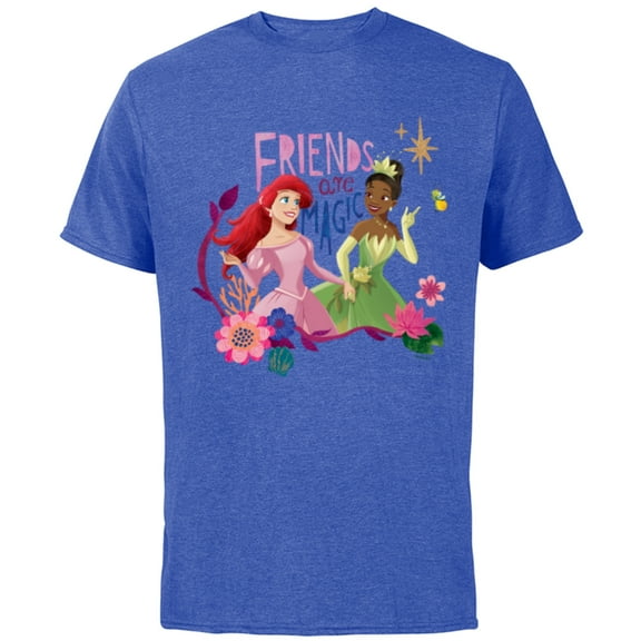 Disney Princess Ariel and Tiana Friends are Magic - Short Sleeve Cotton T-Shirt for Adults - Customized-Royal Heather