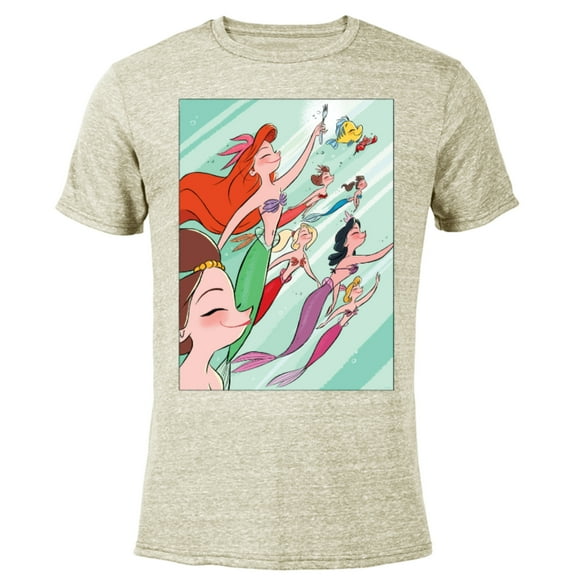 Disney Princess Ariel and her Sisters - Short Sleeve Blended T-Shirt for Adults - Customized-Yellow