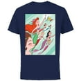 thumbnail image 1 of Disney Princess Ariel and her Sisters - Short Sleeve Cotton T-Shirt for Adults - Customized-Navy, 1 of 5