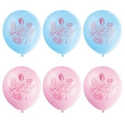 Disney Princess Assorted Pink and Blue 12" Latex Balloons, 6ct