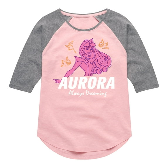 Disney Princess - Aurora Always Dreaming - Toddler And Youth Girls Raglan Graphic T-Shirt