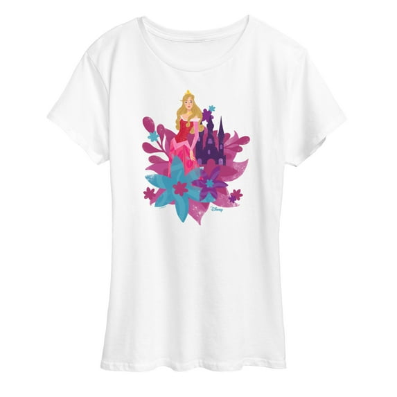 Disney Princess - Aurora And Florals- Women's Short Sleeve Graphic T-Shirt