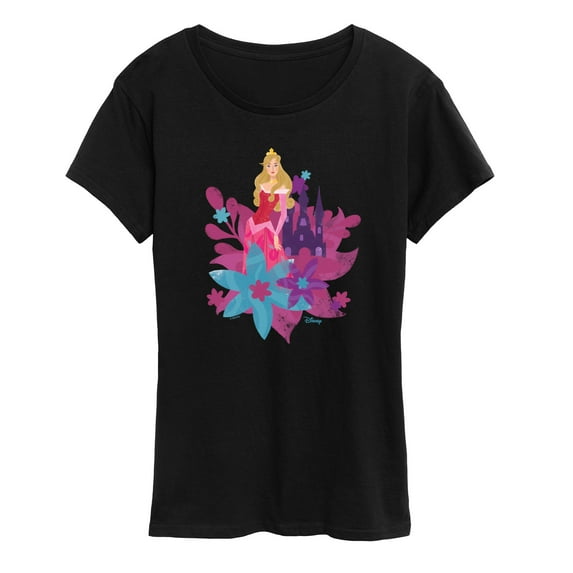 Disney Princess - Aurora And Florals- Women's Short Sleeve Graphic T-Shirt
