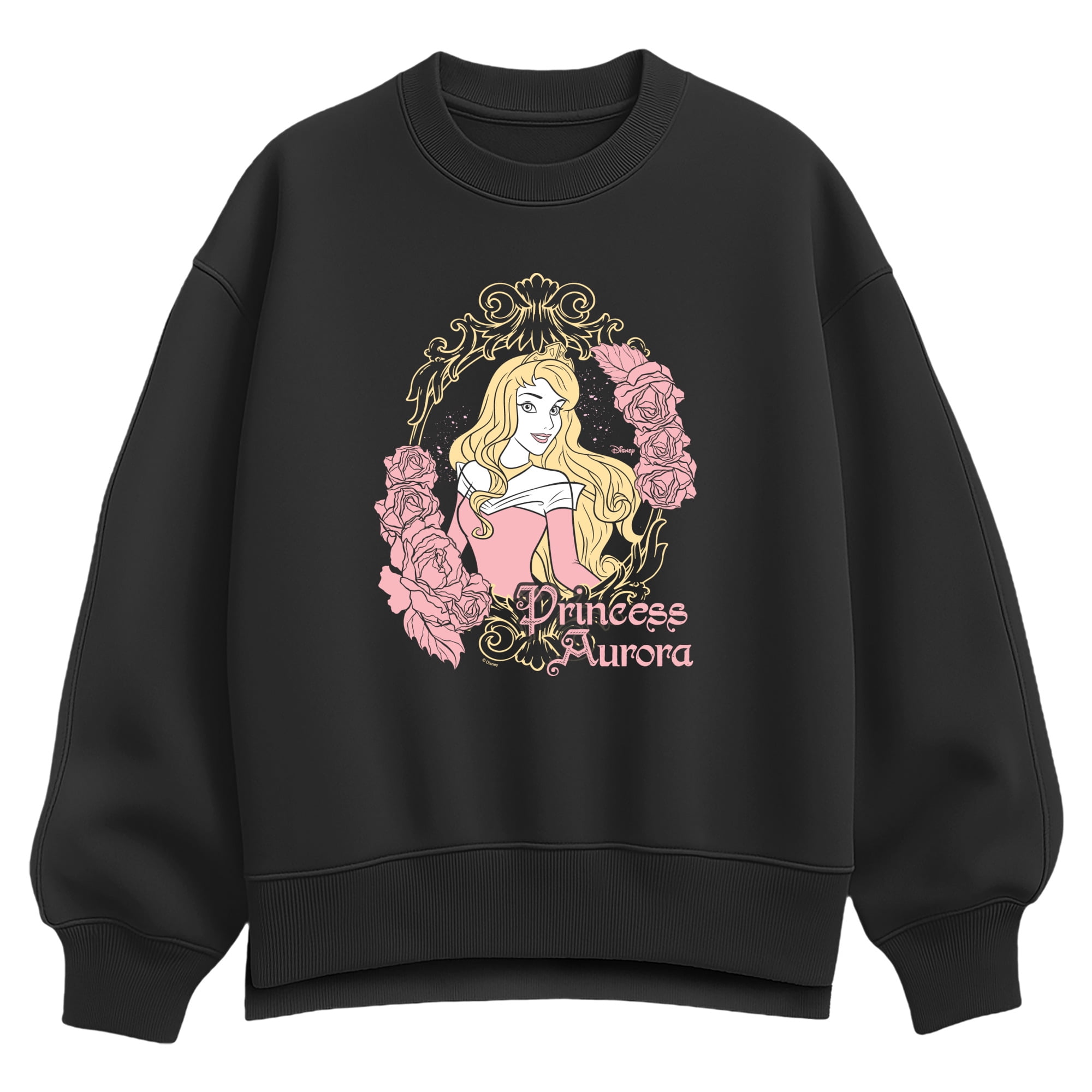 Disney Princess - Aurora Baroque Frame Women's Oversized Fleece Crew ...