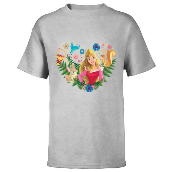 Disney Princess Aurora Heart - Short Sleeve T-Shirt for Kids - Customized-Athletic Heather