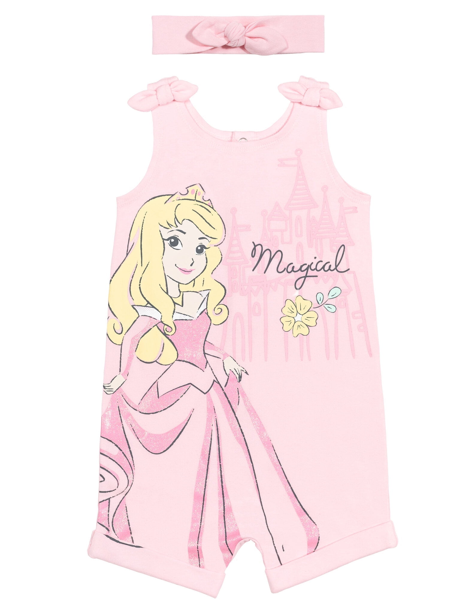 Disney Princess Aurora Infant Baby Girls Romper and Headband Newborn to Toddler