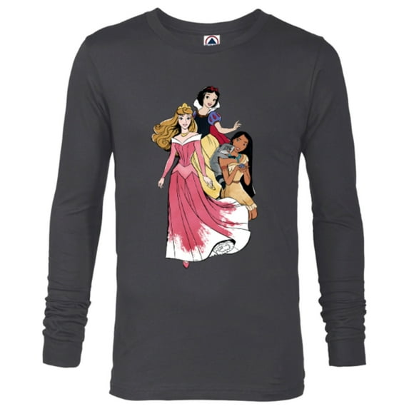 Disney Princess Aurora Pocahontas Snow White - Long Sleeve T-Shirt for Men - Customized-Charcoal Heather