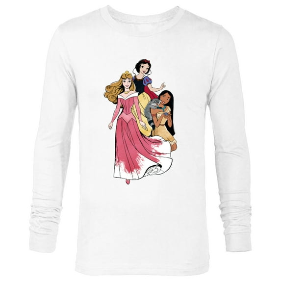 Disney Princess Aurora Pocahontas Snow White - Long Sleeve T-Shirt for Men - Customized-White