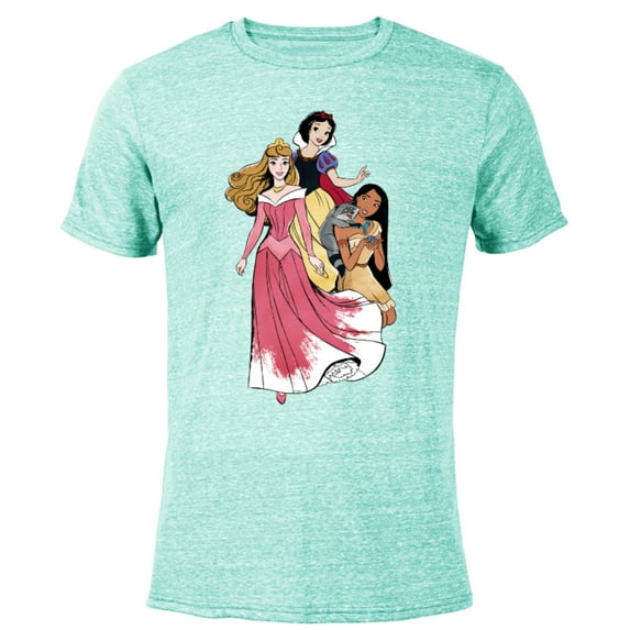 Disney Princess Aurora Pocahontas Snow White - Short Sleeve Blended T-Shirt for Adults - Customized-Ocean Blue