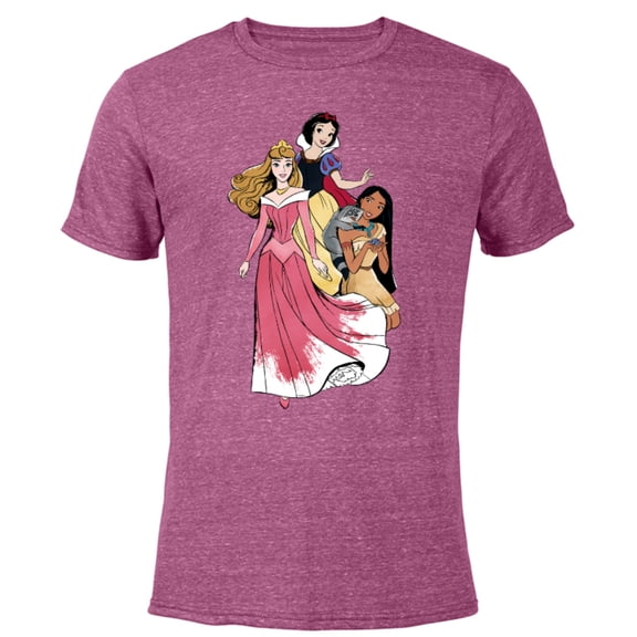 Disney Princess Aurora Pocahontas Snow White - Short Sleeve Blended T-Shirt for Adults - Customized-Purple