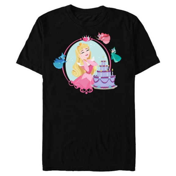 Disney Princess Aurora Sleeping Beauty Birthday - Short Sleeve Blended T-Shirt for Adults - Customized-Black