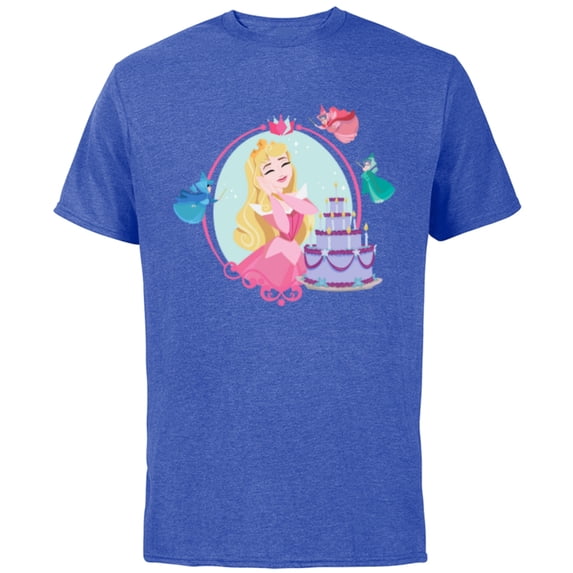 Disney Princess Aurora Sleeping Beauty Birthday - Short Sleeve Cotton T-Shirt for Adults - Customized-Royal Heather