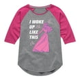 thumbnail image 1 of Disney Princess - Aurora Woke Up Like This - Toddler And Youth Girls Raglan Graphic T-Shirt, 1 of 5