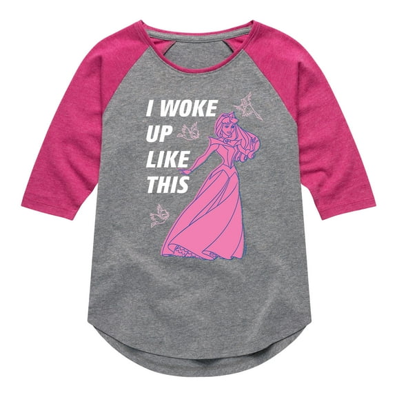 Disney Princess - Aurora Woke Up Like This - Toddler And Youth Girls Raglan Graphic T-Shirt