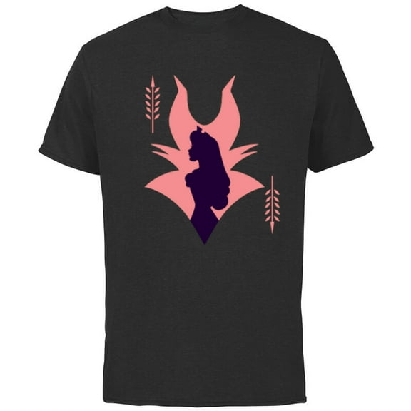 Disney Princess Aurora and Maleficent - Short Sleeve Cotton T-Shirt for Adults - Customized-Black