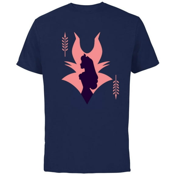 Disney Princess Aurora and Maleficent - Short Sleeve Cotton T-Shirt for Adults - Customized-Navy