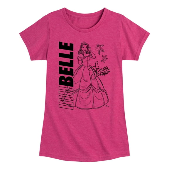 Disney Princess - Autograph Belle - Toddler & Youth Girls Short Sleeve Graphic T-Shirt