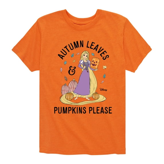 Disney Princess - Autumn Leaves and Pumpkins Please - Toddler And Youth Short Sleeve Graphic T-Shirt