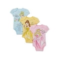thumbnail image 1 of Disney Princess Baby Girl Graphic Bodysuit, 3 Pack, 1 of 7