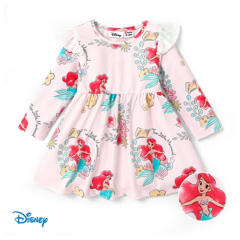 Disney Princess Baby Girl Ruffle Long Sleeve Play Dress Size 3-24M -  Walmart.com