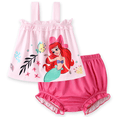 thumbnail image 1 of Disney Princess Baby Girls 2 Pcs Ariel Graphic Ruffle Sleeveless Tee with Bloomers Shorts Summer Outfits Sets Newborn to Infant, 1 of 9