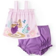 thumbnail image 1 of Disney Princess Baby Girls 2 Pcs Rapunzel Graphic Ruffle Tee with Bloomers Shorts 2 Pieces Outfits Sets Newborn to Infant, 1 of 9