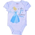 thumbnail image 1 of Disney Princess Baby Girls Cinderella Short Sleeve First Birthday Bodysuit Onesie, White, Size 18M, 1 of 2