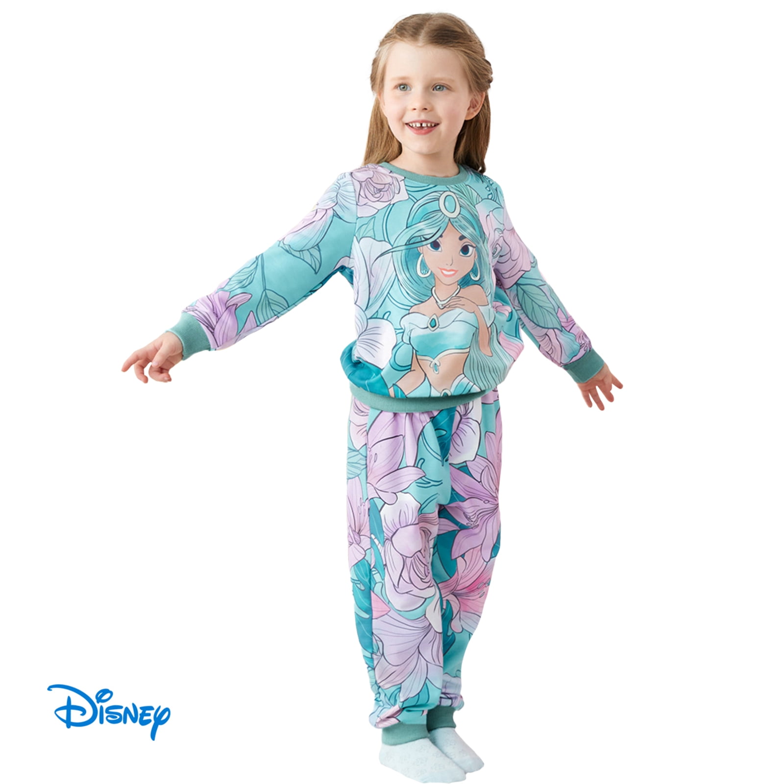 Lilo & Stitch Girls Embroidered Sweatshirt and Jogger Pants Set, 2