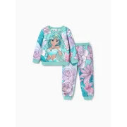 Disney Princess Baby Toddler Girl Sweatshirts and Jogger Pants 2Pcs Ariel Cinderella Jasmine Girls Clothing Sets Size 2-6