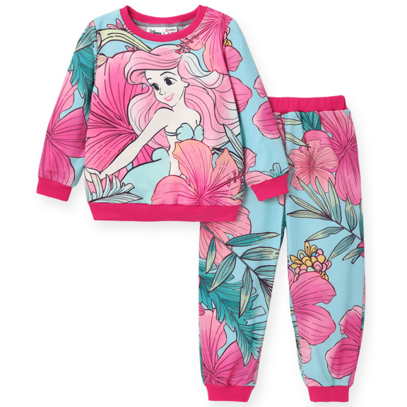 Disney Princess Baby Toddler Girl Sweatshirts and Jogger Pants 2Pcs Ariel Cinderella Jasmine Girls Clothing Sets Size 2-6