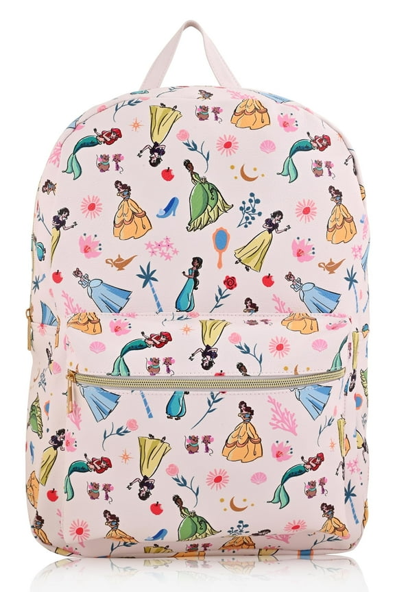 Disney Princess Backpack for Women, Men, Unisex Cute PU Leather Large Princess Backpack Purse Shoulder Purse | Disney Princess Bag and Disney Princess Accessories