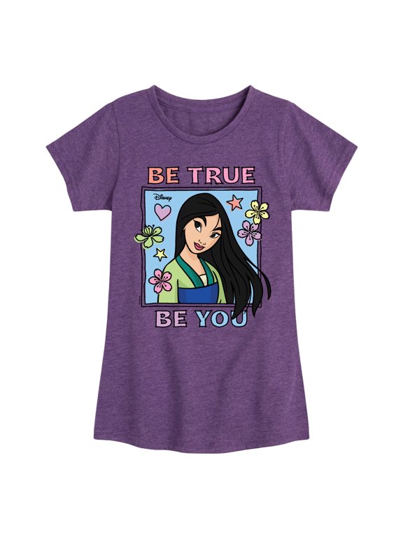 - Be True Be You Mulan Girls' Fitted Short Sleeve Graphic T-Shirt