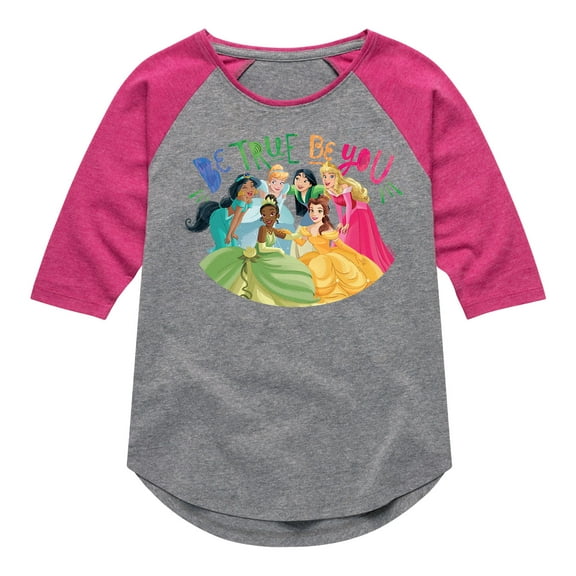Disney Princess - Be True Be You - Toddler And Youth Girls Raglan Graphic T-Shirt