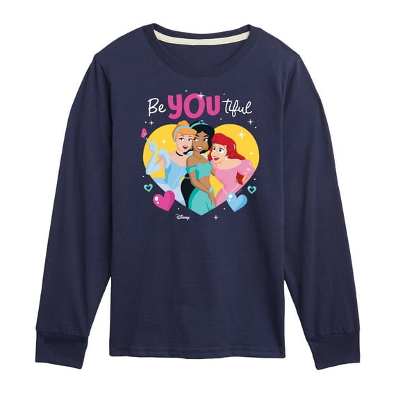 Disney Princess - BeYOUtiful - Valentine's Day - Boys and Girls And Youth Long Sleeve Graphic T-Shirt