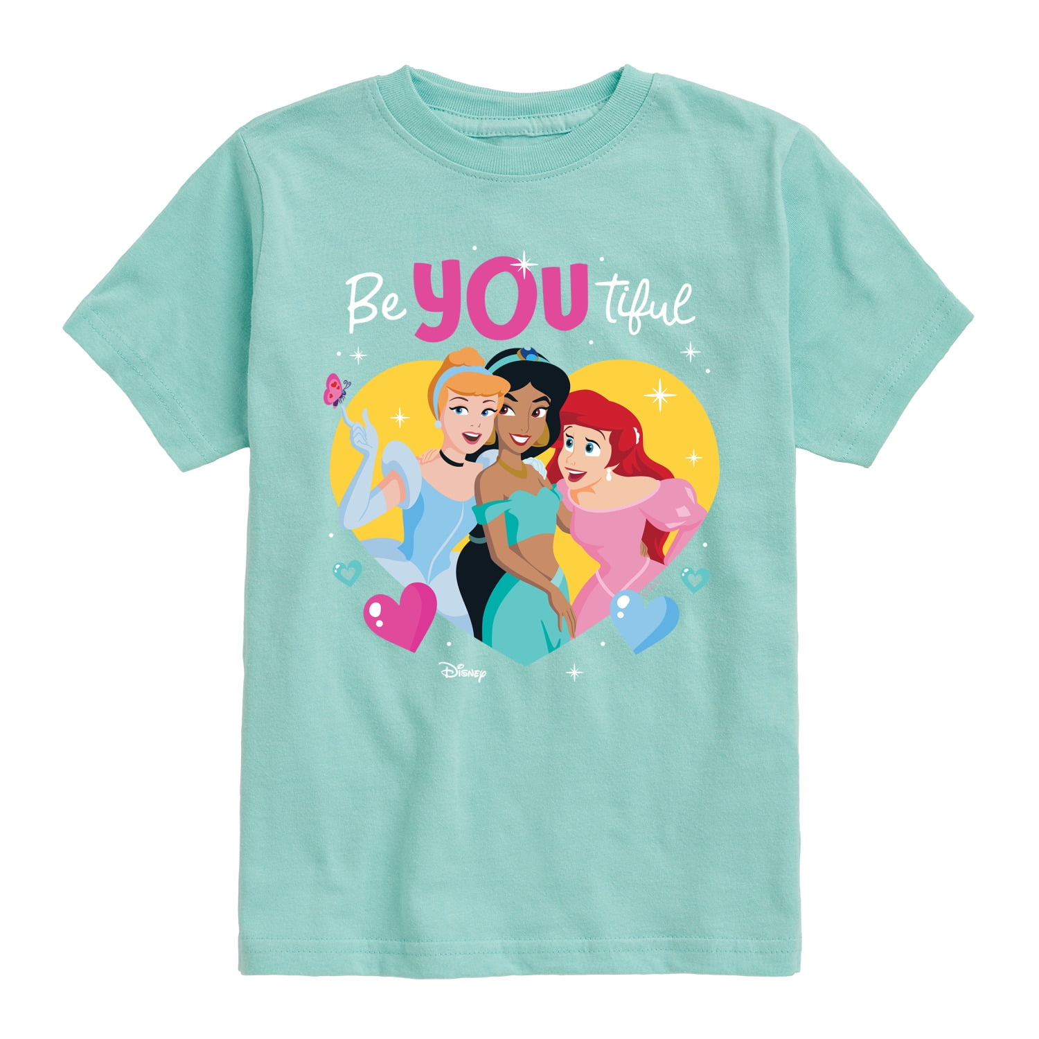 - Valentine\'s Fine - BeYOUtiful Day Short Youth Graphic Jersey Sleeve - T-Shirt Princess Disney