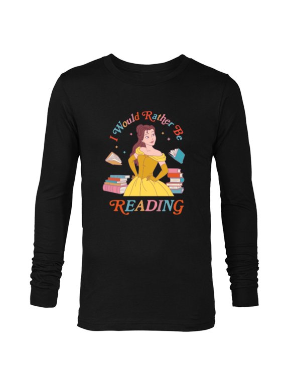 Princess Beauty Beast Belle I Would Rather Be Reading - Long Sleeve T-Shirt for Men - Customized-Black