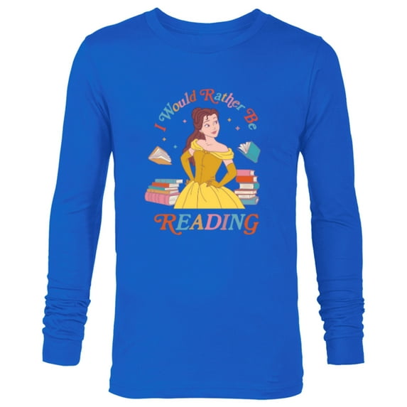 Disney Princess Beauty Beast Belle I Would Rather Be Reading - Long Sleeve T-Shirt for Men - Customized-Navy