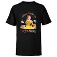 thumbnail image 1 of Disney Princess Beauty Beast Belle I Would Rather Be Reading - Short Sleeve T-Shirt for Kids - Customized-Black, 1 of 5
