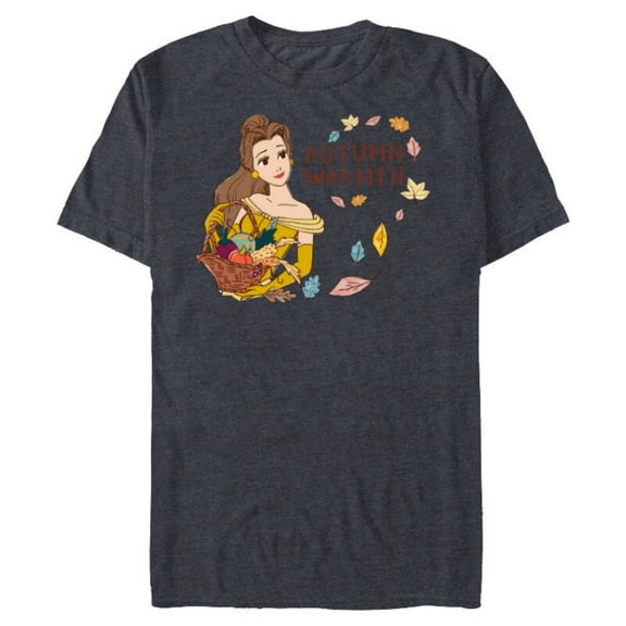 Disney Princess Beauty and the Beast Belle Autumn Warmth - Short Sleeve Blended T-Shirt for Adults - Customized-Navy Heather