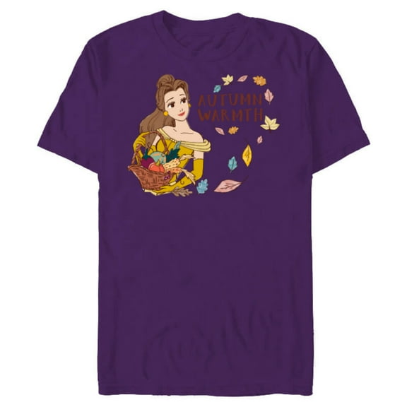 Disney Princess Beauty and the Beast Belle Autumn Warmth - Short Sleeve Blended T-Shirt for Adults - Customized-Purple