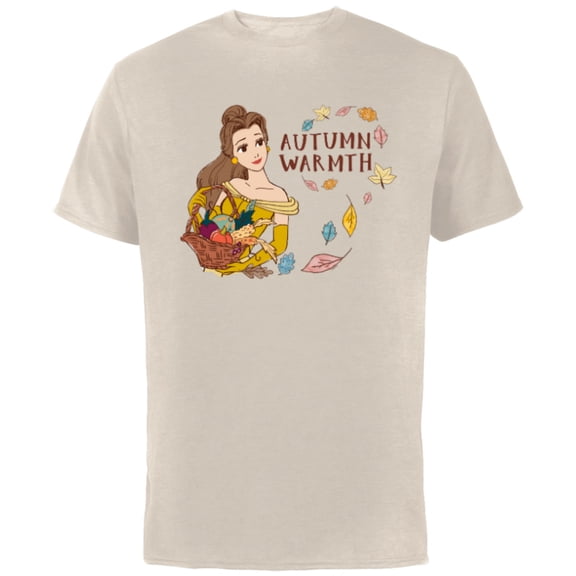 Disney Princess Beauty and the Beast Belle Autumn Warmth - Short Sleeve Cotton T-Shirt for Adults - Customized-Natural