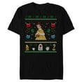 thumbnail image 1 of Disney Princess Beauty and the Beast Belle Christmas Sweater - Short Sleeve Blended T-Shirt for Adults - Customized-Black, 1 of 5