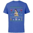 thumbnail image 1 of Disney Princess Beauty and the Beast Belle Christmas Sweater - Short Sleeve Cotton T-Shirt for Adults - Customized-Royal Heather, 1 of 5