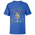 thumbnail image 1 of Disney Princess Beauty and the Beast Belle Christmas Sweater - Short Sleeve T-Shirt for Kids - Customized-Royal, 1 of 5