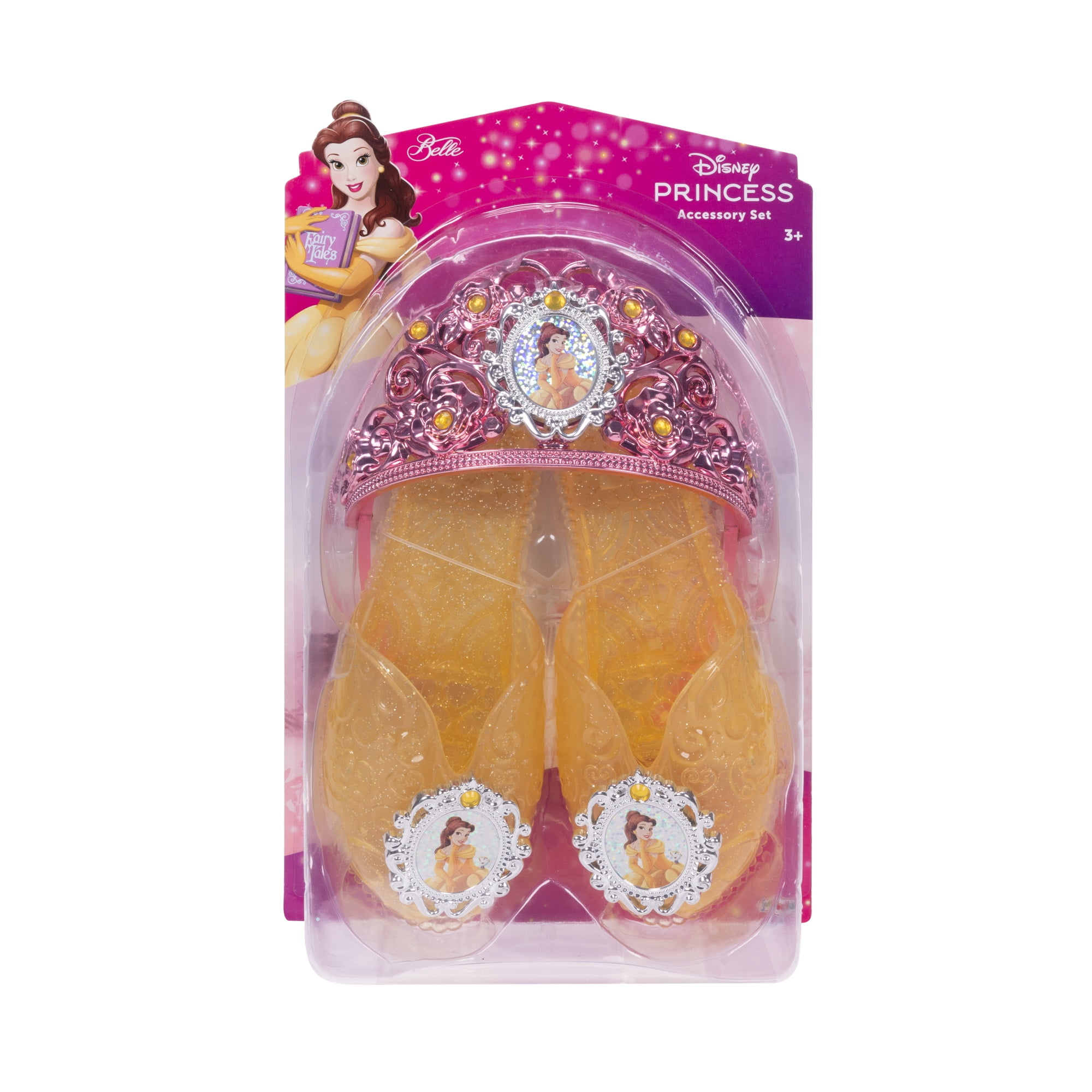 Disney Princess Belle Accessory Set with Tiara and Dress Up Shoes For Ages 3 Years