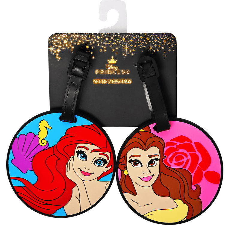 Disney Princess Belle Ariel Rubber Luggage Tags Set of 2 Kids and Adults Walmart