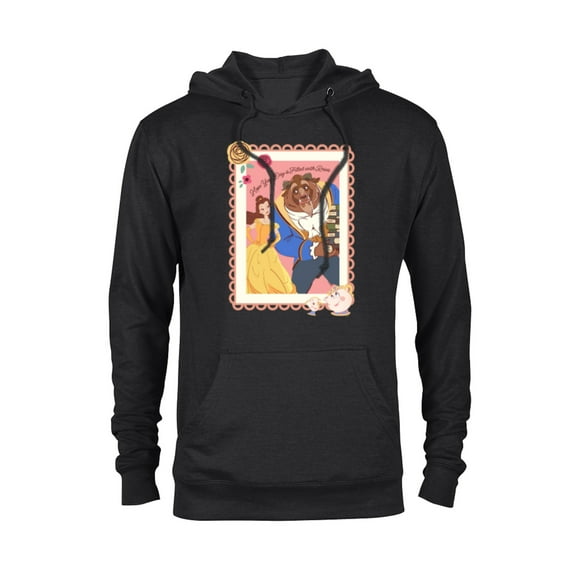 Disney Princess Belle Beast Valentines Day Filled with Roses - Pullover Hoodie for Adults - Customized-Black