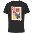 thumbnail image 1 of Disney Princess Belle Beast Valentines Day Filled with Roses - Short Sleeve Cotton T-Shirt for Adults - Customized-Black, 1 of 5