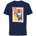 thumbnail image 1 of Disney Princess Belle Beast Valentines Day Filled with Roses - Short Sleeve Cotton T-Shirt for Adults - Customized-Navy, 1 of 5